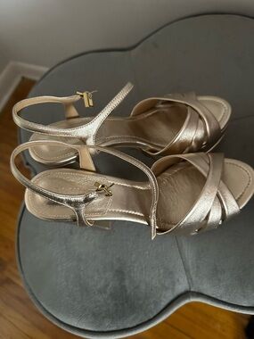 Schultz Metallic Gold Strappy Slingback Heels